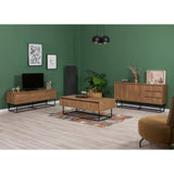 Set mobilă pentru sufragerie Laxus Takım 17, Nuc - Negru, 140x40x50 cm