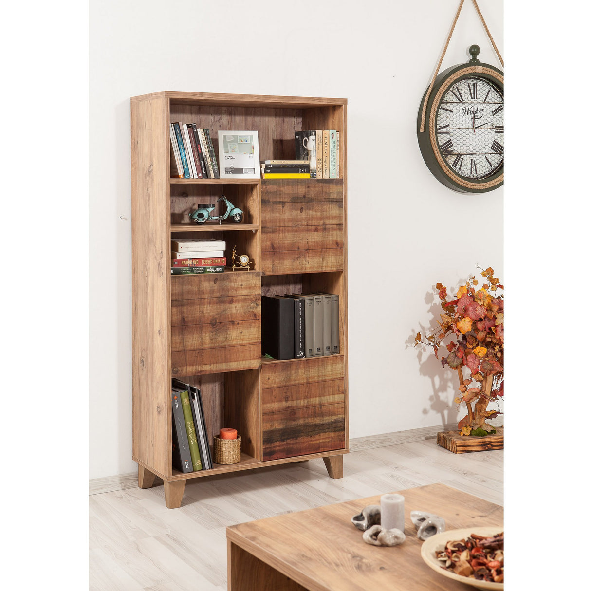 Bibliotecă Marina Flora - 755, Pin atlantic, 80x36x155 cm