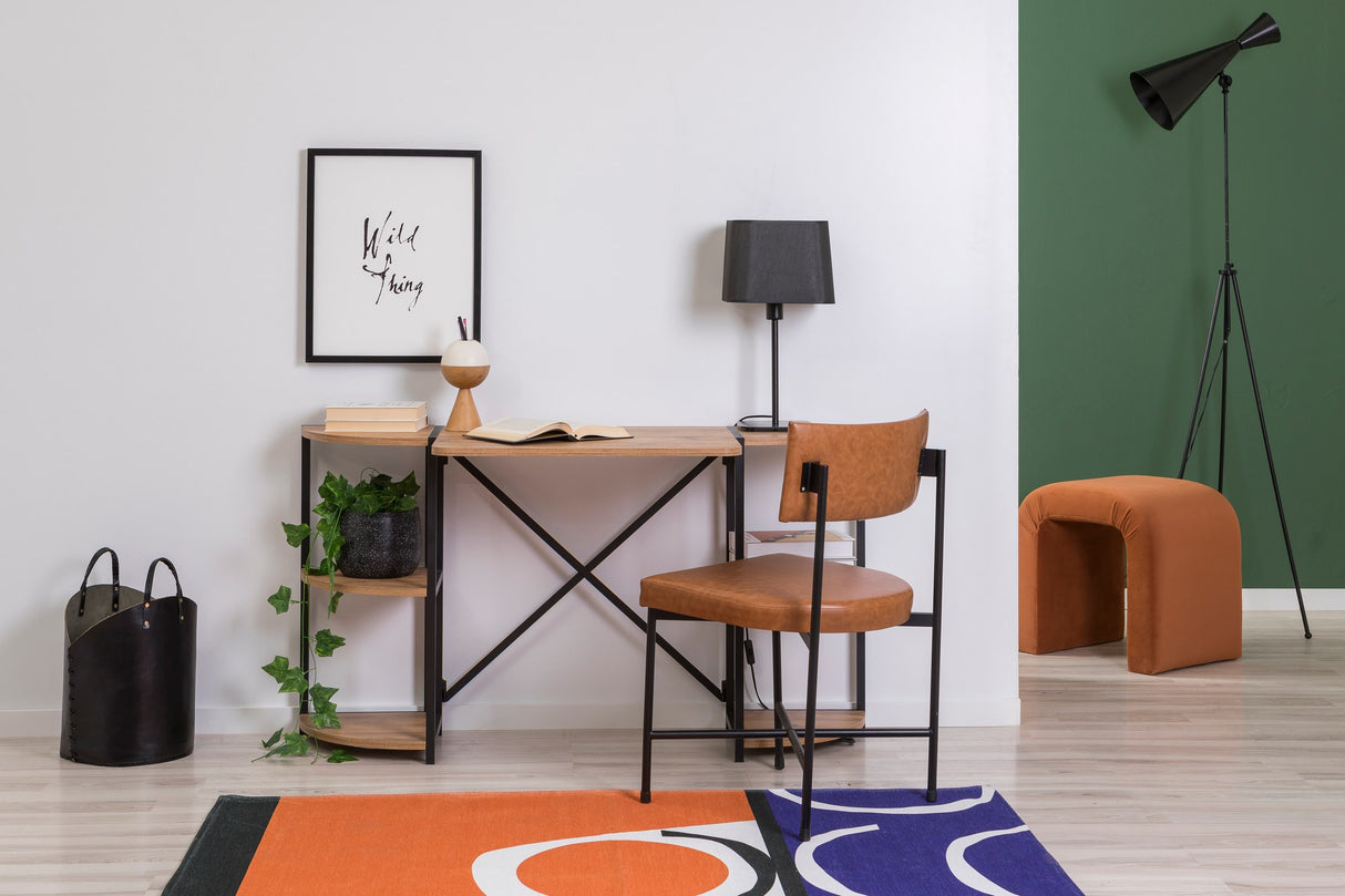 Birou Mayra Rafix, Pin atlantic - Negru, 138x34x75 cm