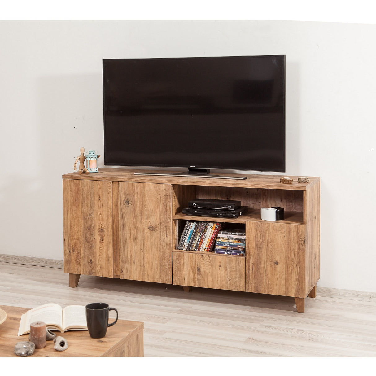 Comodă TV Marina Mila - 200, Pin atlantic, 160x45x75 cm