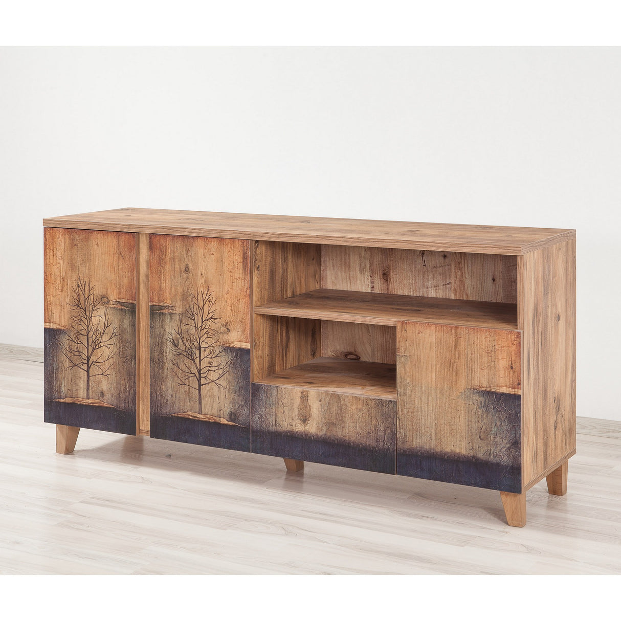 Comodă TV Marina Mila - 753, Pin atlantic, 160x45x76 cm