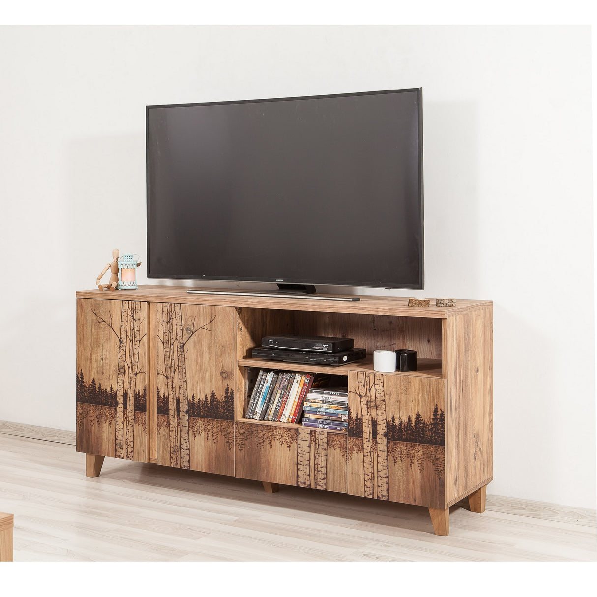 Comodă TV Marina Mila - 754, Pin atlantic, 160x45x76 cm