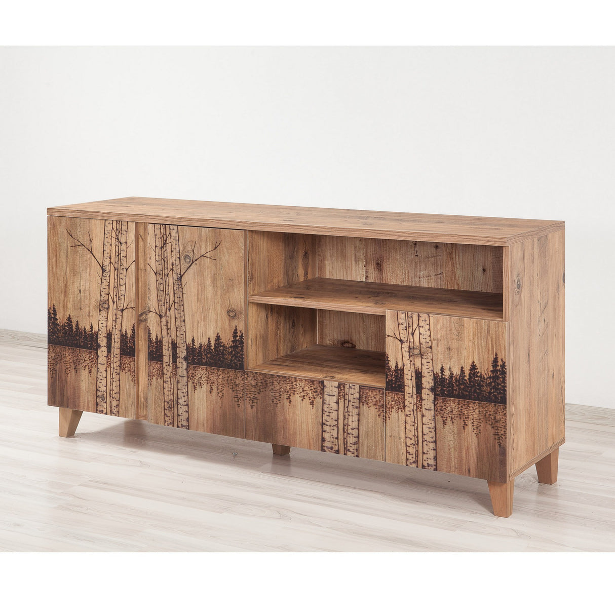 Comodă TV Marina Mila - 754, Pin atlantic, 160x45x76 cm