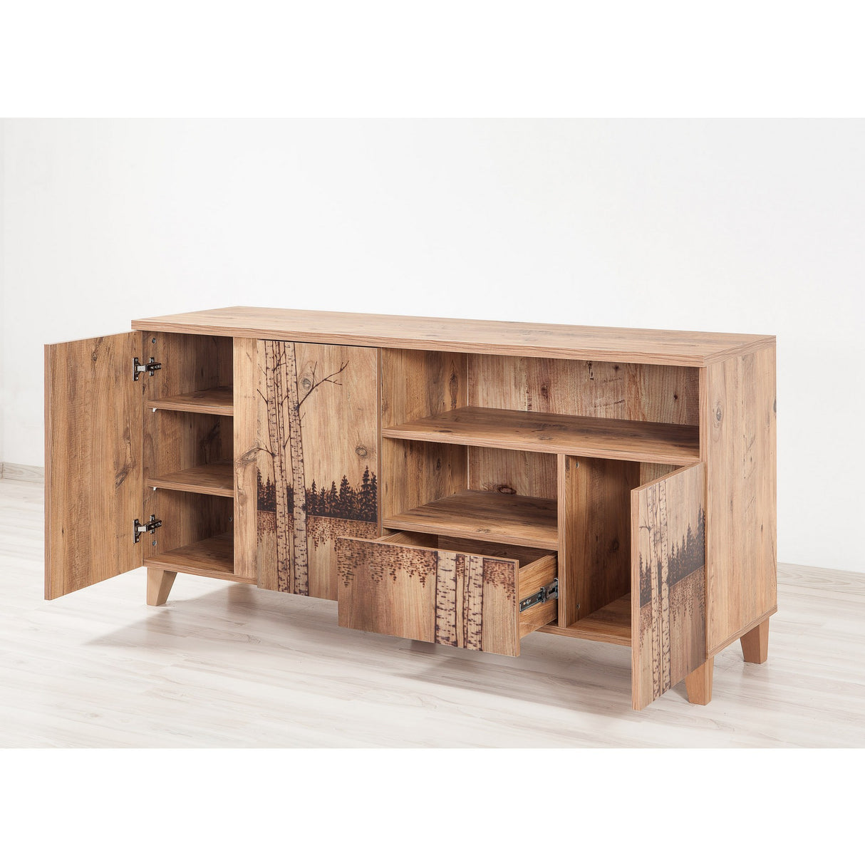 Comodă TV Marina Mila - 754, Pin atlantic, 160x45x76 cm