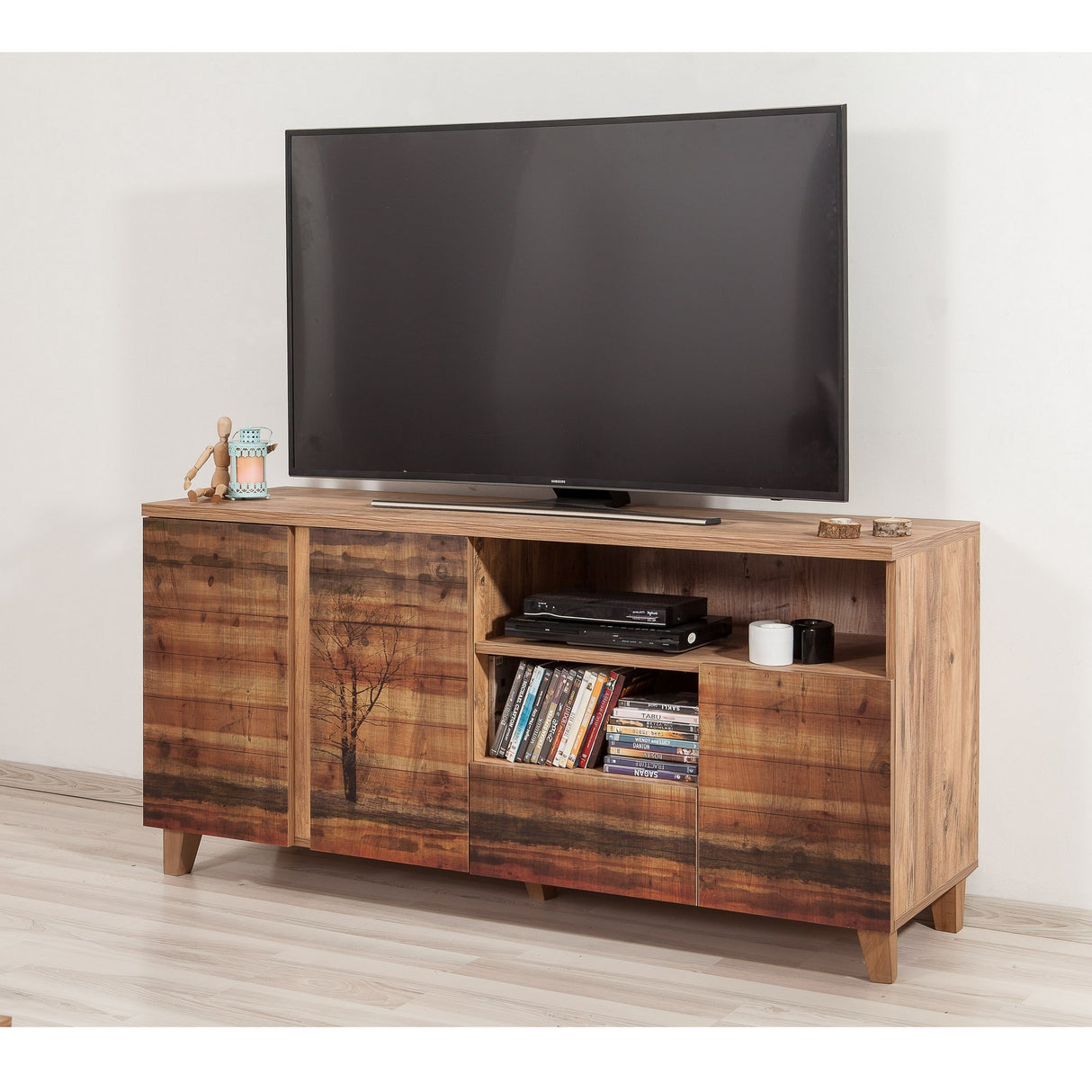 Comodă TV Marina Mila - 755, Pin atlantic, 160x45x65 cm