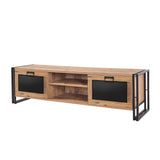 Comodă TV Arcas Norma, Pin atlantic - Negru, 180x45x50 cm
