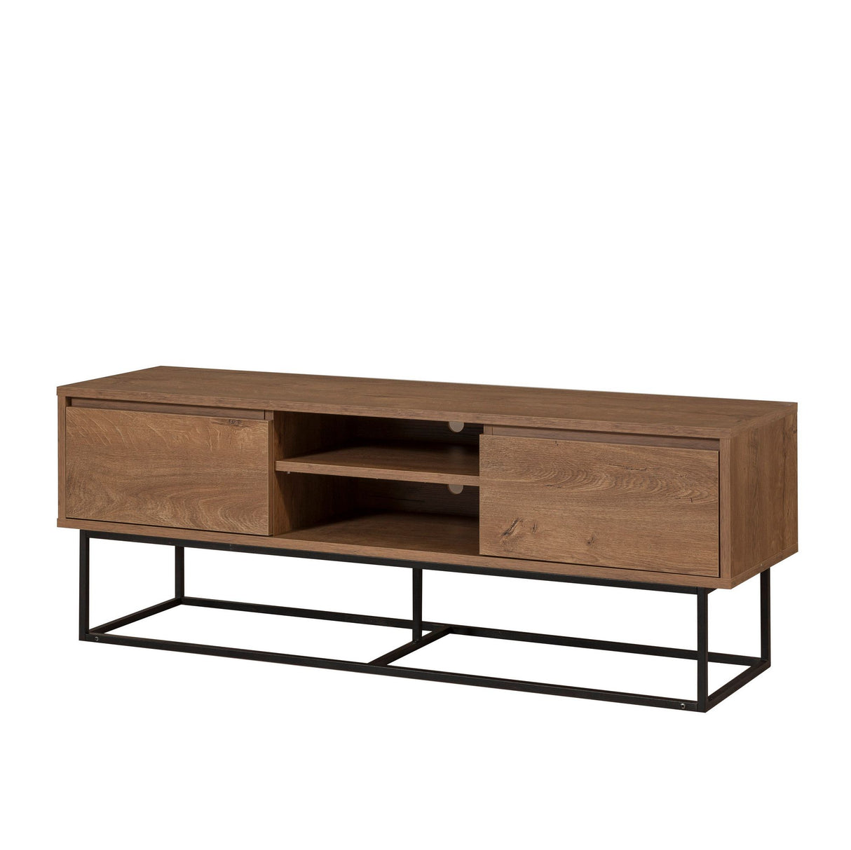 Comodă TV Rodez 140, Nuc - Negru, 140x40x50 cm