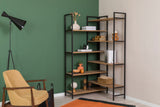 Bibliotecă Edra Rafix, Pin atlantic - Negru, 94x94x181 cm