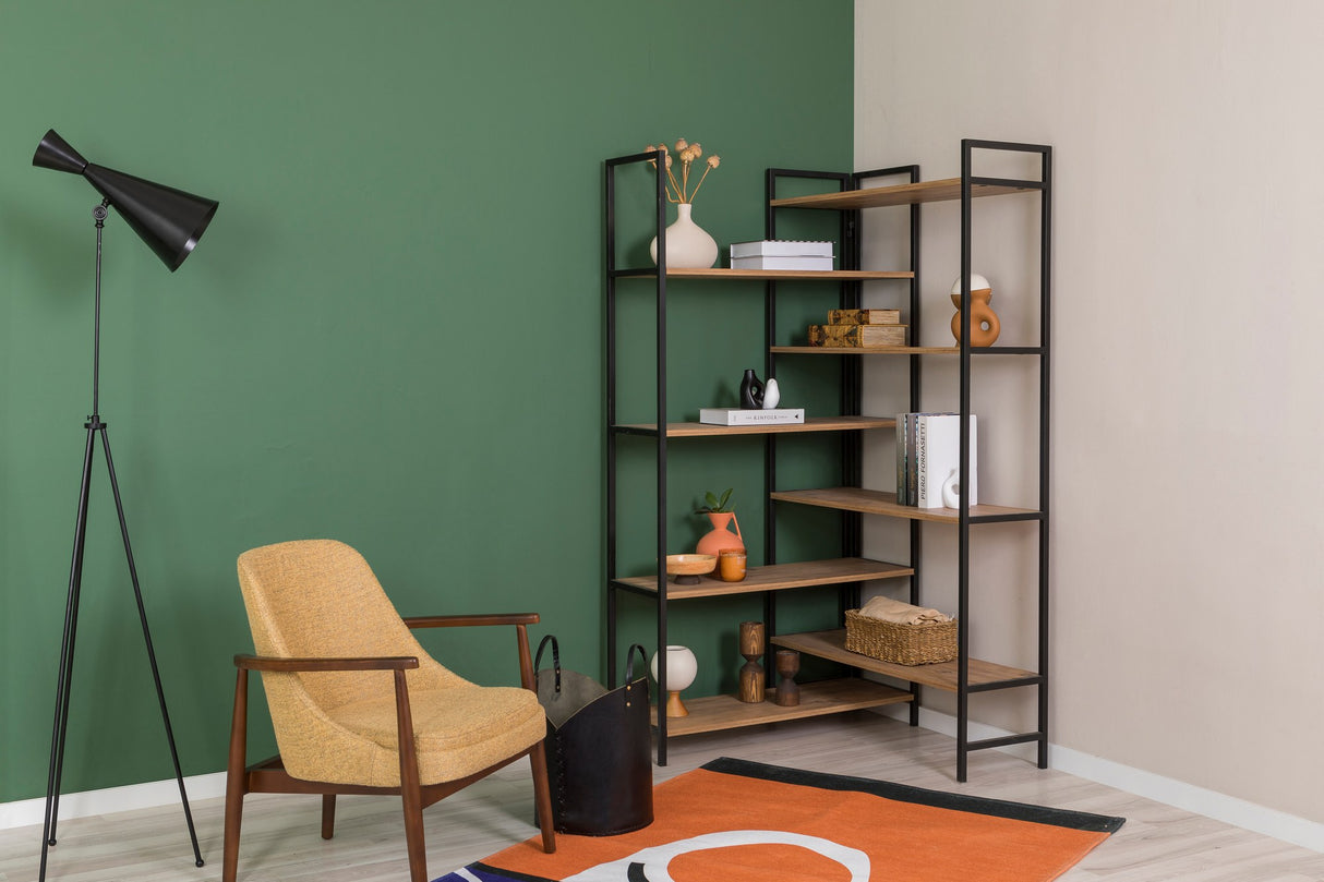 Bibliotecă Edra Rafix, Pin atlantic - Negru, 94x94x181 cm