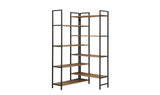 Bibliotecă Edra Rafix, Pin atlantic - Negru, 94x94x181 cm