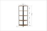 Bibliotecă Mona Rafix, Pin atlantic - Negru, 66x34x155 cm