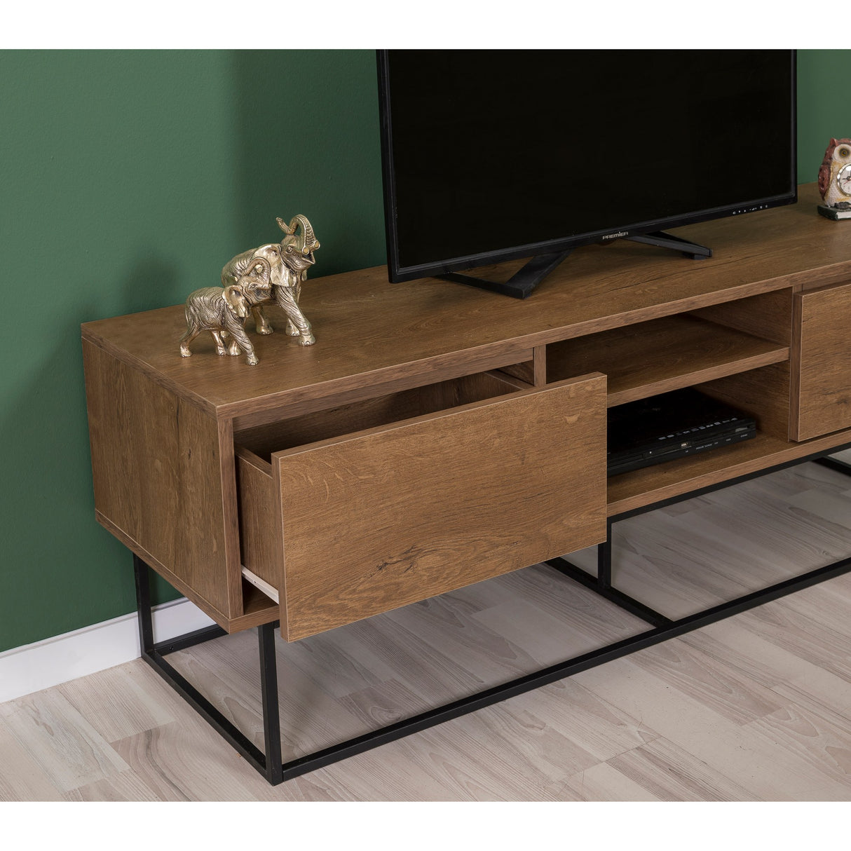 Set mobilă pentru sufragerie Laxus Takım 1, Nuc - Negru, 90x39x40 cm