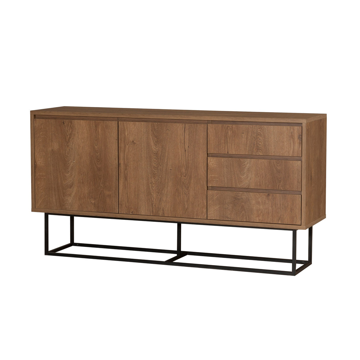 Set mobilă pentru sufragerie Laxus Takım 1, Nuc - Negru, 90x39x40 cm