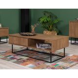 Set mobilă pentru sufragerie Laxus Takım 3, Nuc - Negru, 140x40x50 cm