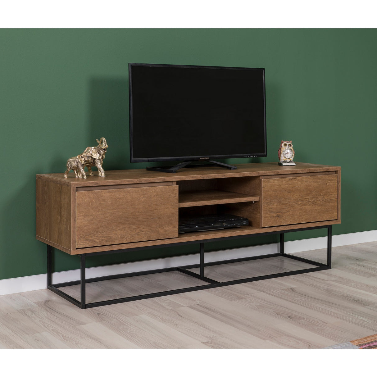 Set mobilă pentru sufragerie Laxus Takım 4, Nuc - Negru, 90x39x40 cm
