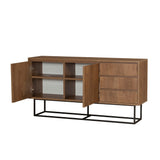 Set mobilă pentru sufragerie Laxus Takım 9, Nuc - Negru, 90x39x40 cm