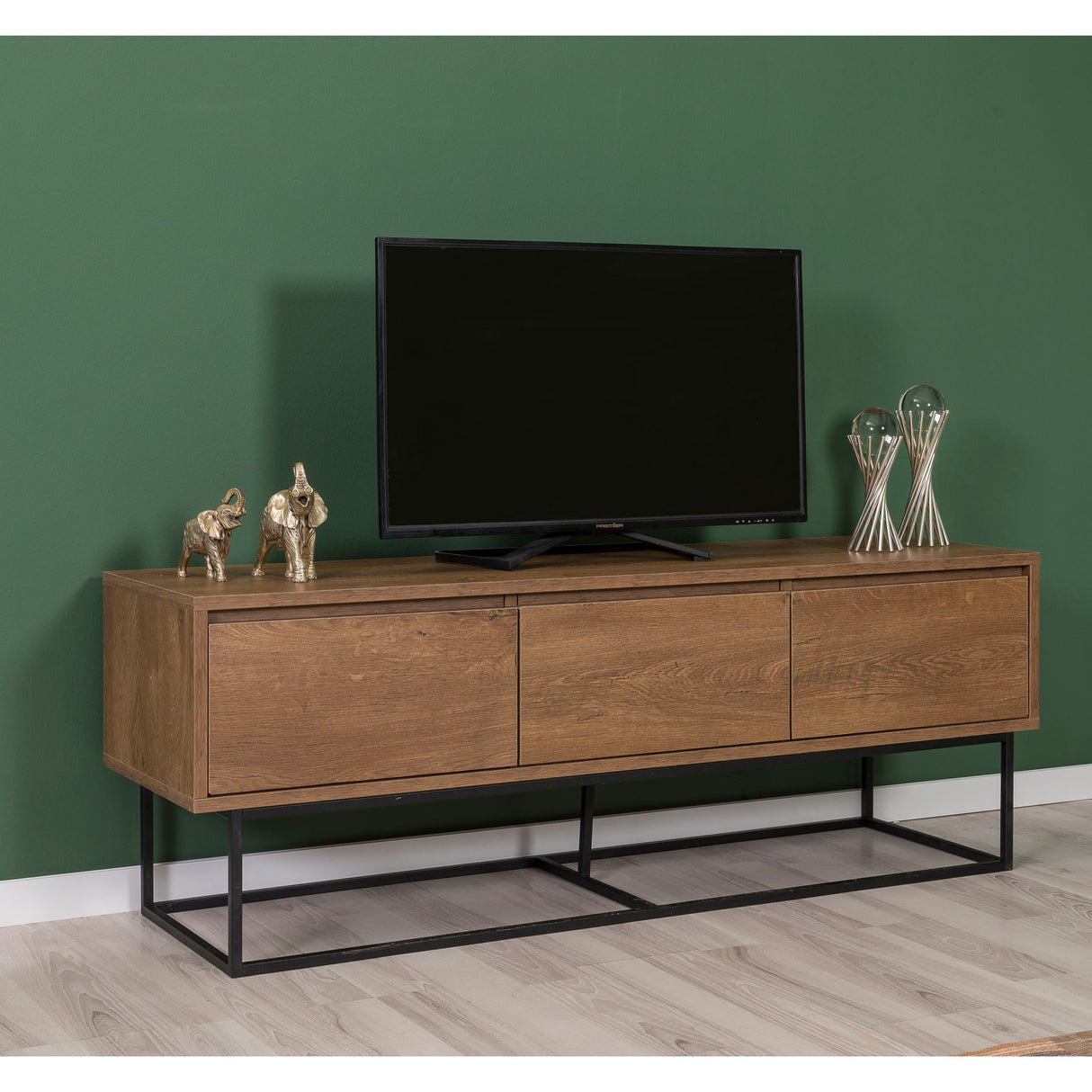 Set mobilă pentru sufragerie Laxus Takım 14, Nuc - Negru, 140x40x50 cm