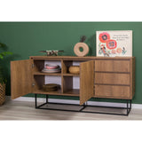 Set mobilă pentru sufragerie Laxus Takım 17, Nuc - Negru, 140x40x50 cm