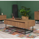 Set mobilă pentru sufragerie Laxus Takım 17, Nuc - Negru, 140x40x50 cm