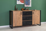 Set mobilă pentru sufragerie Cosmo Takım 23, Pin atlantic - Negru, 180x45x50 cm