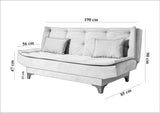 Canapea extensibilă 3 locuri Kelebek, Diverse culori, 190x85x90 cm - Albastru - Crem | SKU: 867UNQ1303 | Canapea extensibilă 3 locuri Kelebek, 190x85x90 cm, varianta Albastru - Crem, produs pentru amenajarea locuinței, disponibil online în România la CasaMob