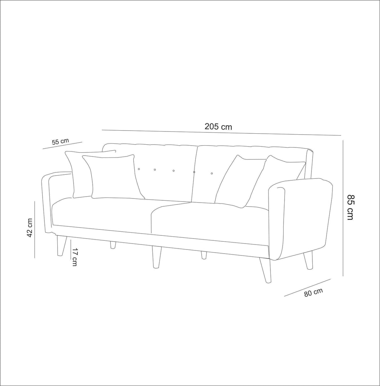 Canapea extensibilă Aria, 3 locuri, Diverse culori, 205x80x85 cm - Albastru | SKU: 867UNQ1325 | Canapea extensibilă Aria, 3 locuri, 205x80x85 cm, varianta Albastru, produs pentru amenajarea locuinței, disponibil online în România la CasaMob