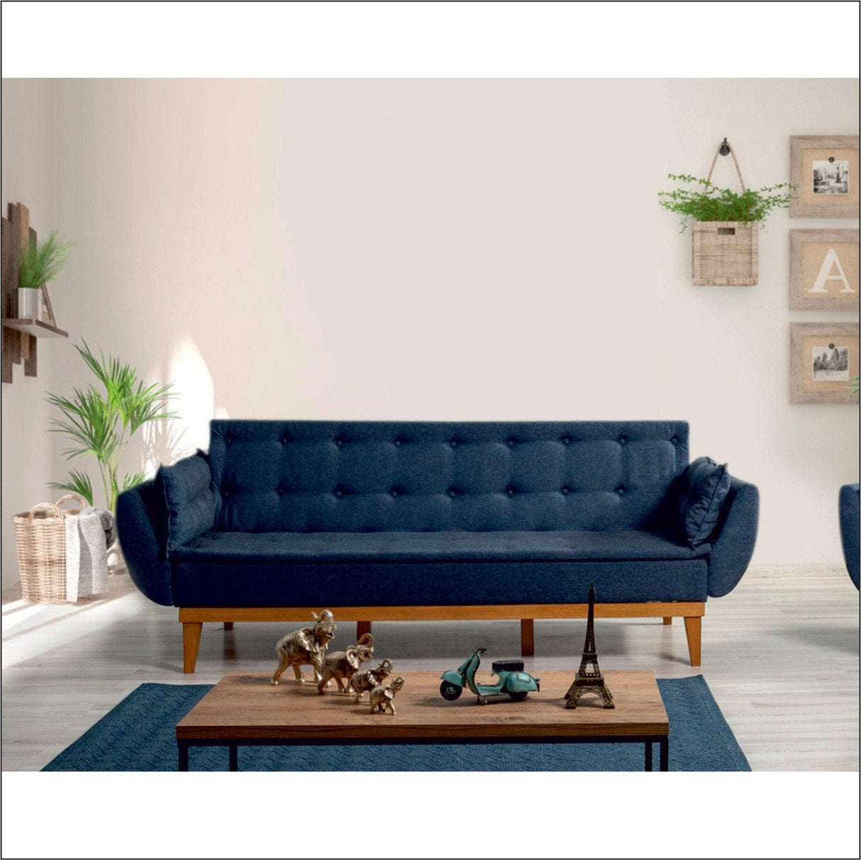 Canapea extensibilă 3 locuri Fiona, Diverse culori, 217x82x80 cm - Albastru închis | SKU: 867UNQ1331 | Canapea extensibilă 3 locuri Fiona, 217x82x80 cm, varianta Albastru închis, produs pentru amenajarea locuinței, disponibil online în România la CasaMob