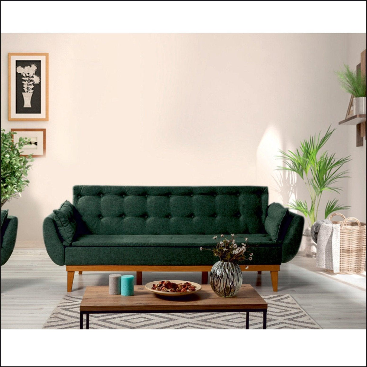 Canapea extensibilă 3 locuri Fiona, Diverse culori, 217x82x80 cm - Verde | SKU: 867UNQ1332 | Canapea extensibilă 3 locuri Fiona, 217x82x80 cm, varianta Verde, produs pentru amenajarea locuinței, disponibil online în România la CasaMob