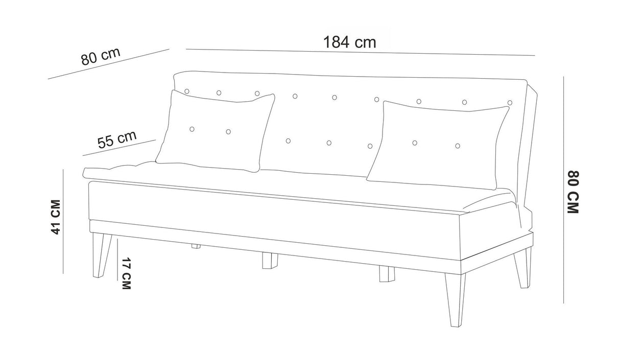 Canapea extensibilă 3 locuri Fuoco, Diverse culori, 184x80x80 cm - Antracit | SKU: 867UNQ1333 | Canapea extensibilă 3 locuri Fuoco, 184x80x80 cm, varianta Antracit, produs pentru amenajarea locuinței, disponibil online în România la CasaMob
