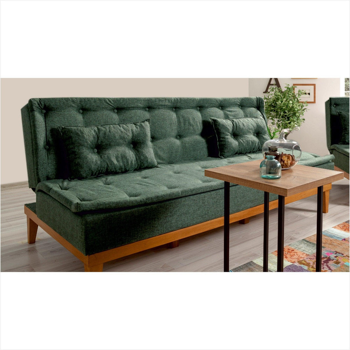 Canapea extensibilă 3 locuri Fuoco, Diverse culori, 184x80x80 cm - Verde | SKU: 867UNQ1338 | Canapea extensibilă 3 locuri Fuoco, 184x80x80 cm, varianta Verde, produs pentru amenajarea locuinței, disponibil online în România la CasaMob