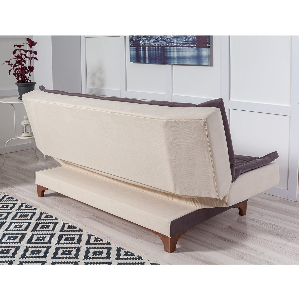 Canapea extensibilă 3 locuri Kelebek, Diverse culori, 190x85x90 cm - Antracit - Crem | SKU: 867UNQ1340 | Canapea extensibilă 3 locuri Kelebek, 190x85x90 cm, varianta Antracit - Crem, produs pentru amenajarea locuinței, disponibil online în România la CasaMob