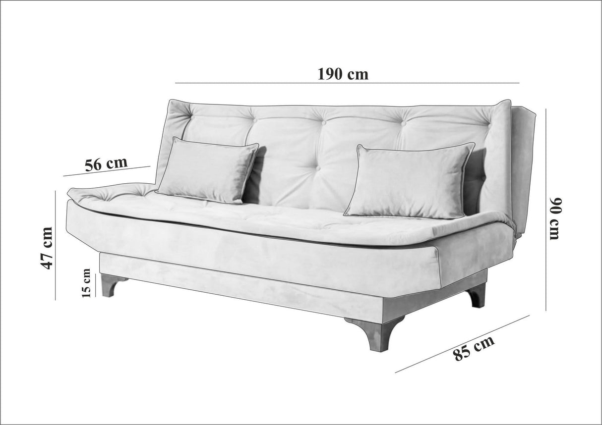 Canapea extensibilă 3 locuri Kelebek, Diverse culori, 190x85x90 cm - Bordo | SKU: 867UNQ1341 | Canapea extensibilă 3 locuri Kelebek, 190x85x90 cm, varianta Bordo, produs pentru amenajarea locuinței, disponibil online în România la CasaMob