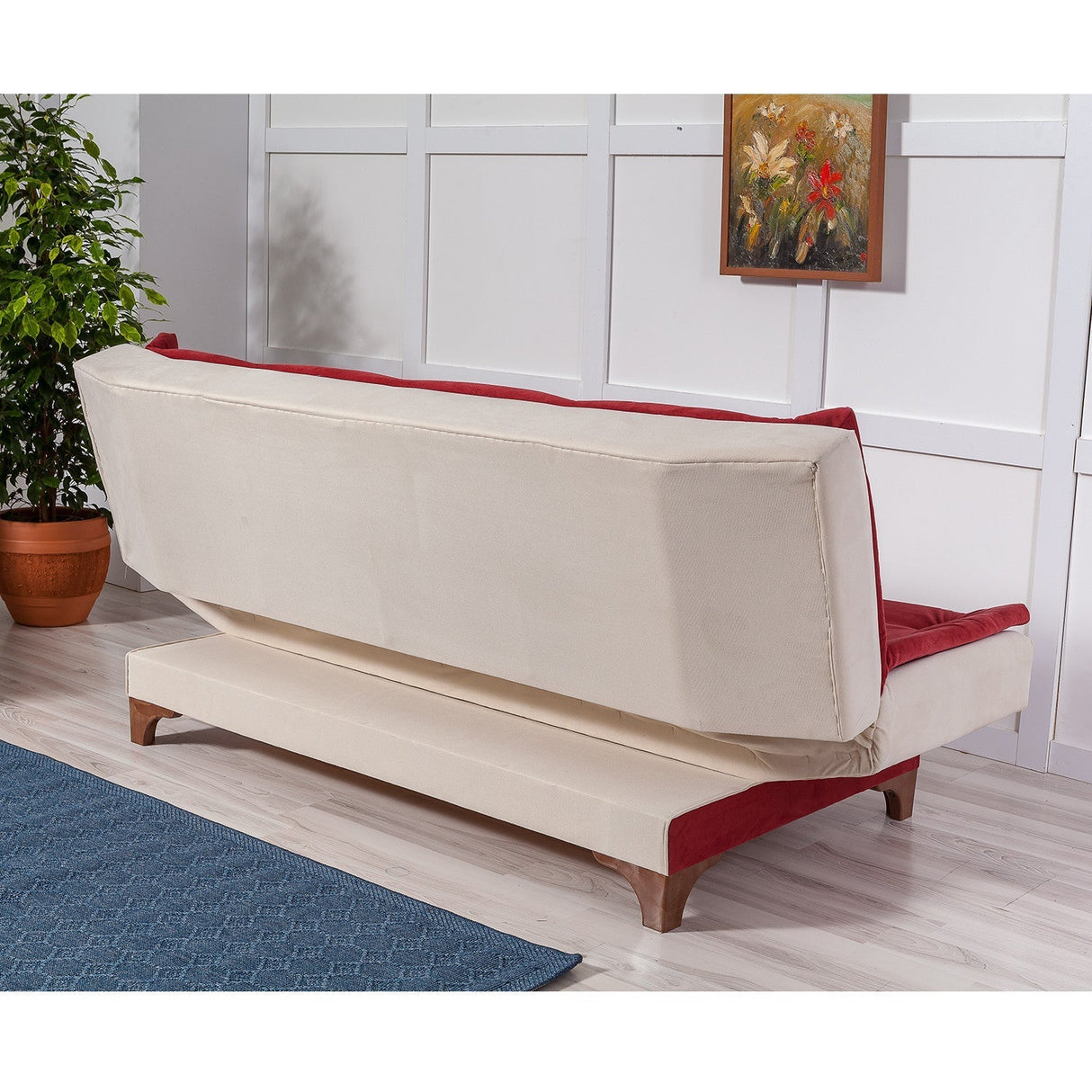 Canapea extensibilă 3 locuri Kelebek, Diverse culori, 190x85x90 cm - Bordo - Crem | SKU: 867UNQ1342 | Canapea extensibilă 3 locuri Kelebek, 190x85x90 cm, varianta Bordo - Crem, produs pentru amenajarea locuinței, disponibil online în România la CasaMob