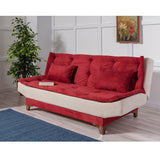 Canapea extensibilă 3 locuri Kelebek, Diverse culori, 190x85x90 cm - Bordo - Crem | SKU: 867UNQ1342 | Canapea extensibilă 3 locuri Kelebek, 190x85x90 cm, varianta Bordo - Crem, produs pentru amenajarea locuinței, disponibil online în România la CasaMob