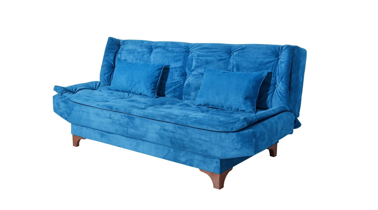 Canapea extensibilă 3 locuri Kelebek, Diverse culori, 190x85x90 cm - Albastru închis | SKU: 867UNQ1346 | Canapea extensibilă 3 locuri Kelebek, 190x85x90 cm, varianta Albastru închis, produs pentru amenajarea locuinței, disponibil online în România la CasaMob