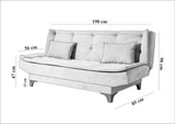 Canapea extensibilă 3 locuri Kelebek, Diverse culori, 190x85x90 cm - Albastru închis - Crem | SKU: 867UNQ1347 | Canapea extensibilă 3 locuri Kelebek, 190x85x90 cm, varianta Albastru închis - Crem, produs pentru amenajarea locuinței, disponibil online în România la CasaMob