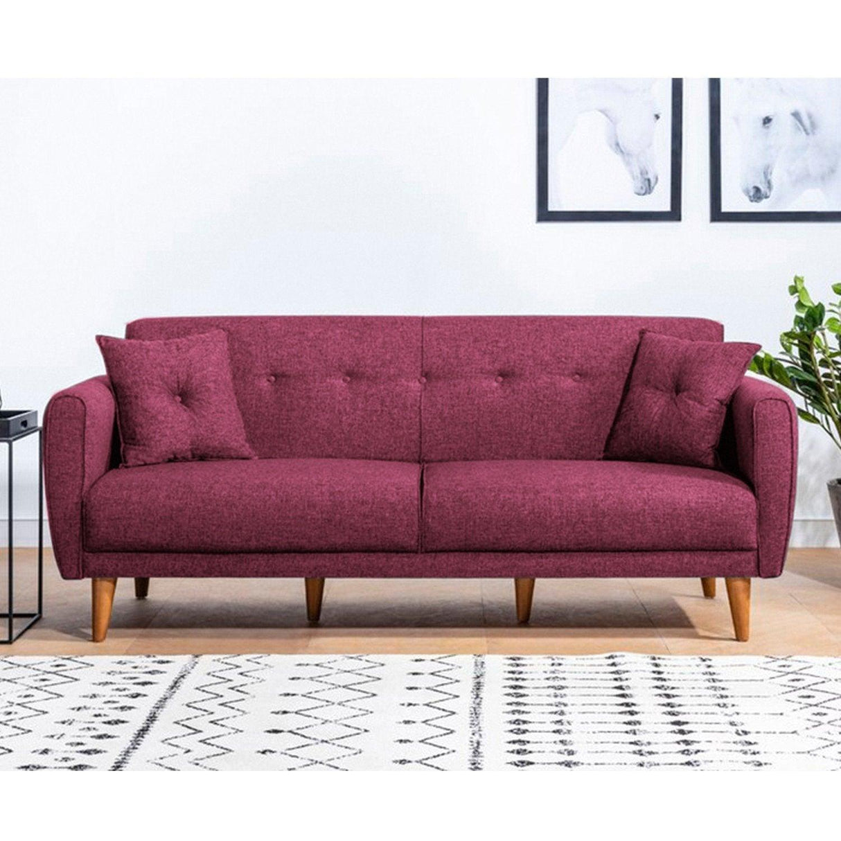 Canapea extensibilă Aria, 3 locuri, Diverse culori, 205x80x85 cm - Roșu | SKU: 867UNQ1360 | Canapea extensibilă Aria, 3 locuri, 205x80x85 cm, varianta Roșu, produs pentru amenajarea locuinței, disponibil online în România la CasaMob