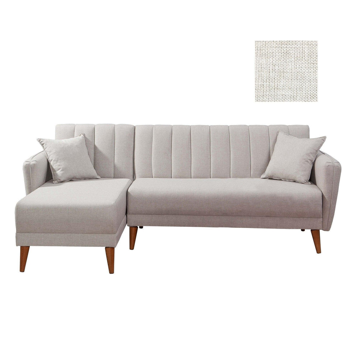 Canapea extensibilă Aqua, Colț, Stânga, Diverse culori, 225x150x85 cm - Crem | SKU: 867UNQ1401 | Canapea extensibilă Aqua, Colț, Stânga, 225x150x85 cm, varianta Crem, produs pentru amenajarea locuinței, disponibil online în România la CasaMob