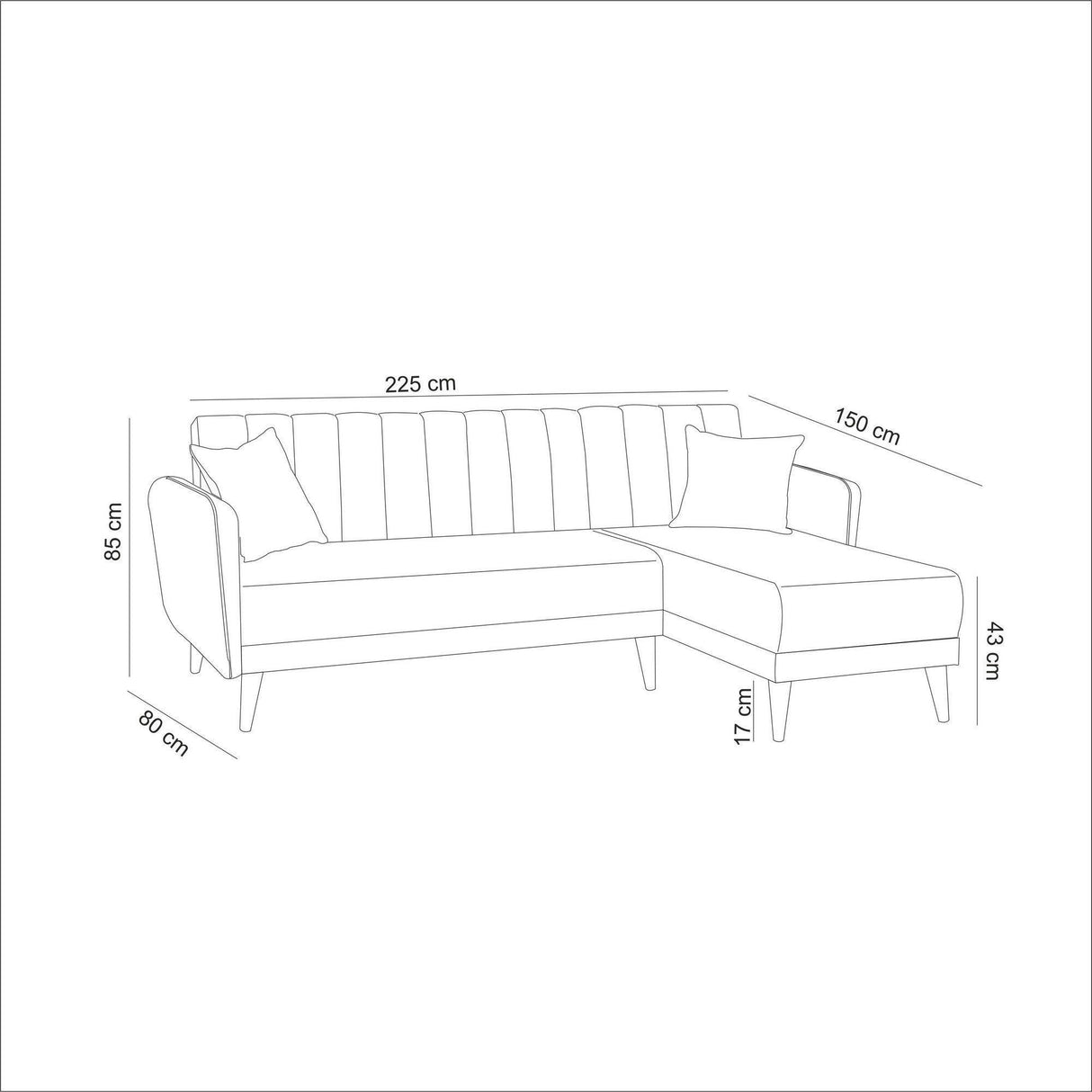 Canapea extensibilă Tetra, Colț, Dreapta, Diverse culori, 225x150x85 cm - Roșu | SKU: 867UNQ1406 | Canapea extensibilă Tetra, Colț, Dreapta, 225x150x85 cm, varianta Roșu, produs pentru amenajarea locuinței, disponibil online în România la CasaMob