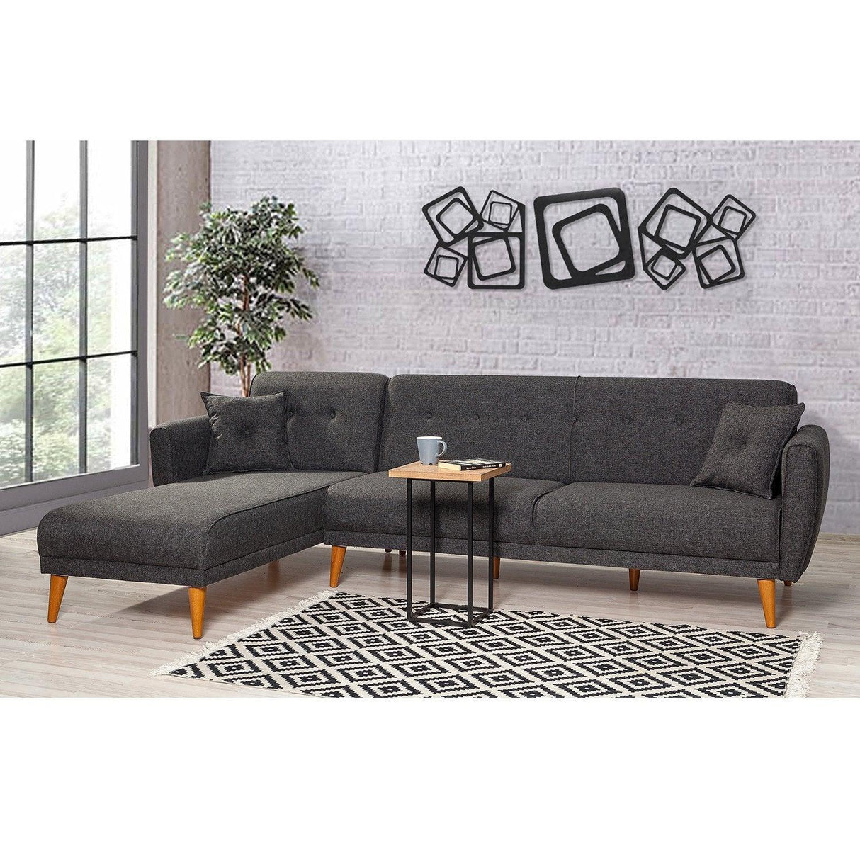 Canapea extensibilă Aria, Colț, Diverse culori, 277x175x86 cm - Antracit | SKU: 867UNQ1407 | Canapea extensibilă Aria, Colț, 277x175x86 cm, varianta Antracit, produs pentru amenajarea locuinței, disponibil online în România la CasaMob