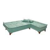 Canapea extensibilă de colț Kelebek Dreapta, Diverse culori, 225x160x86 cm - Verde marin | SKU: 867UNQ1416 | Canapea extensibilă de colț Kelebek Dreapta, 225x160x86 cm, varianta Verde marin, produs pentru amenajarea locuinței, disponibil online în România la CasaMob