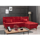 Canapea extensibilă de colț Kelebek Dreapta, Diverse culori, 225x160x86 cm - Verde marin | SKU: 867UNQ1416 | Canapea extensibilă de colț Kelebek Dreapta, 225x160x86 cm, varianta Verde marin, produs pentru amenajarea locuinței, disponibil online în România la CasaMob