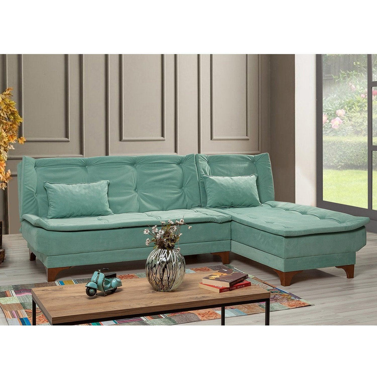 Canapea extensibilă de colț Kelebek Dreapta, Diverse culori, 225x160x86 cm - Gri închis | SKU: 867UNQ1417 | Canapea extensibilă de colț Kelebek Dreapta, 225x160x86 cm, varianta Gri închis, produs pentru amenajarea locuinței, disponibil online în România la CasaMob