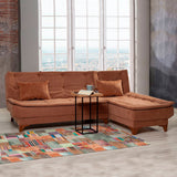 Canapea extensibilă de colț Kelebek Dreapta, Diverse culori, 225x160x86 cm - Maro | SKU: 867UNQ1418 | Canapea extensibilă de colț Kelebek Dreapta, 225x160x86 cm, varianta Maro, produs pentru amenajarea locuinței, disponibil online în România la CasaMob