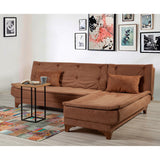 Canapea extensibilă de colț Kelebek Dreapta, Diverse culori, 225x160x86 cm - Maro | SKU: 867UNQ1418 | Canapea extensibilă de colț Kelebek Dreapta, 225x160x86 cm, varianta Maro, produs pentru amenajarea locuinței, disponibil online în România la CasaMob