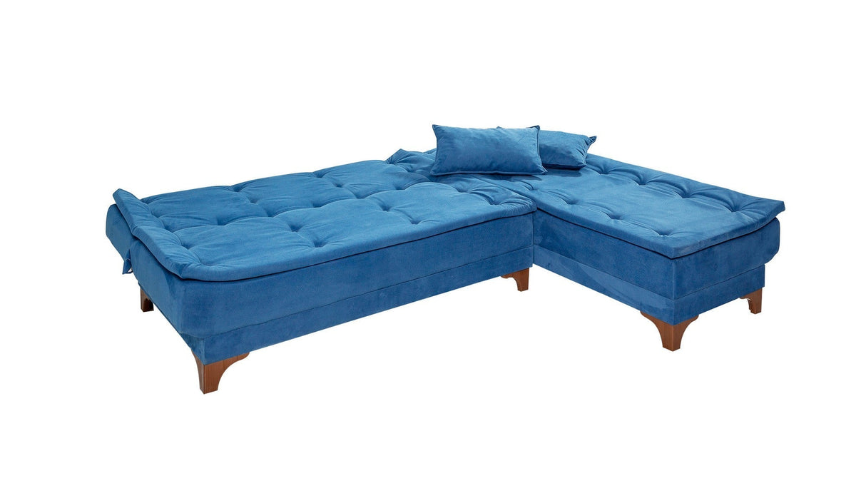 Canapea extensibilă de colț Kelebek Dreapta, Diverse culori, 225x160x86 cm - Albastru închis | SKU: 867UNQ1419 | Canapea extensibilă de colț Kelebek Dreapta, 225x160x86 cm, varianta Albastru închis, produs pentru amenajarea locuinței, disponibil online în România la CasaMob