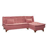 Canapea extensibilă de colț Kelebek Dreapta, Diverse culori, 225x160x86 cm - Roz | SKU: 867UNQ1420 | Canapea extensibilă de colț Kelebek Dreapta, 225x160x86 cm, varianta Roz, produs pentru amenajarea locuinței, disponibil online în România la CasaMob