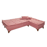 Canapea extensibilă de colț Kelebek Dreapta, Diverse culori, 225x160x86 cm - Roz | SKU: 867UNQ1420 | Canapea extensibilă de colț Kelebek Dreapta, 225x160x86 cm, varianta Roz, produs pentru amenajarea locuinței, disponibil online în România la CasaMob