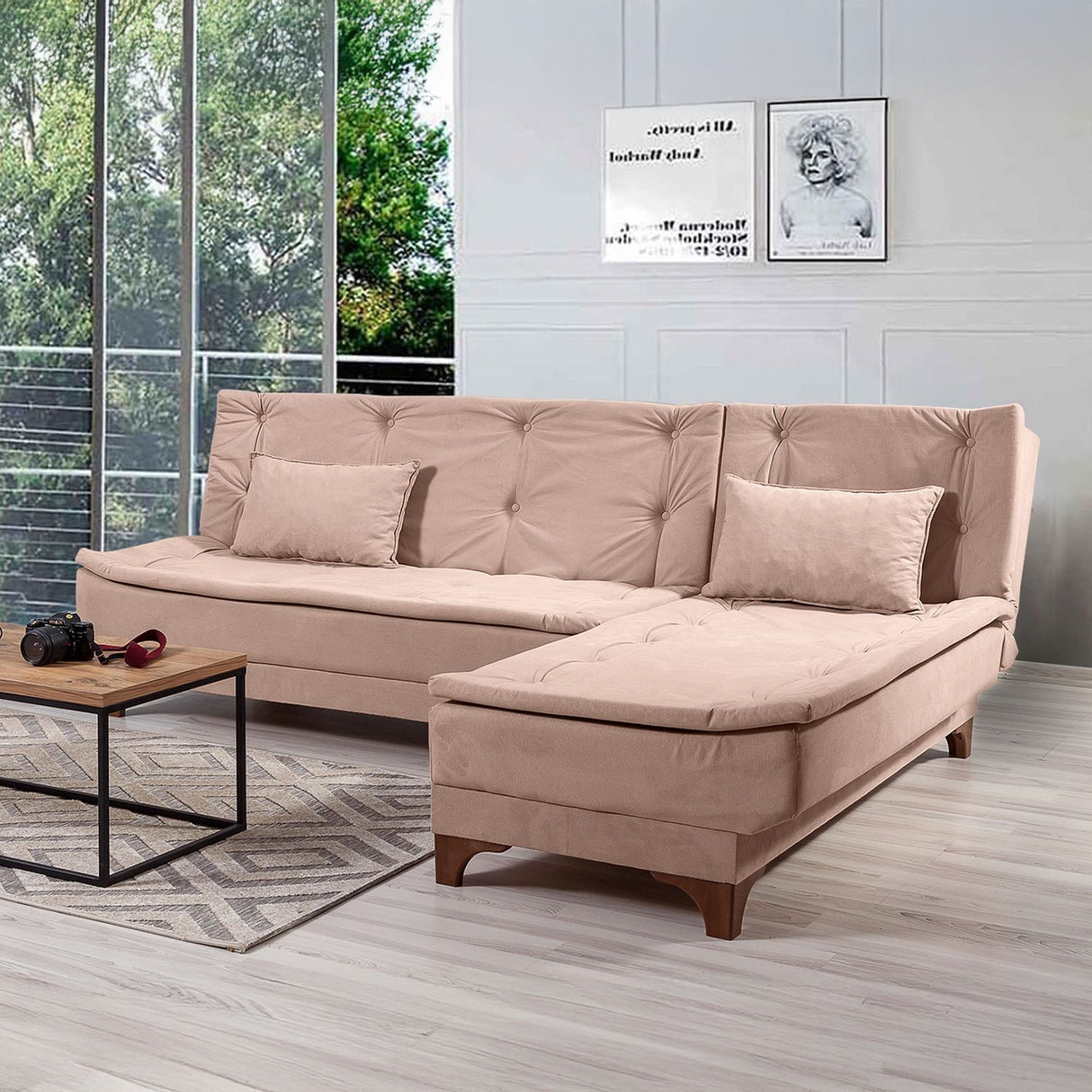 Canapea extensibilă de colț Kelebek Dreapta, Diverse culori, 225x160x86 cm - Rock | SKU: 867UNQ1421 | Canapea extensibilă de colț Kelebek Dreapta, 225x160x86 cm, varianta Rock, produs pentru amenajarea locuinței, disponibil online în România la CasaMob