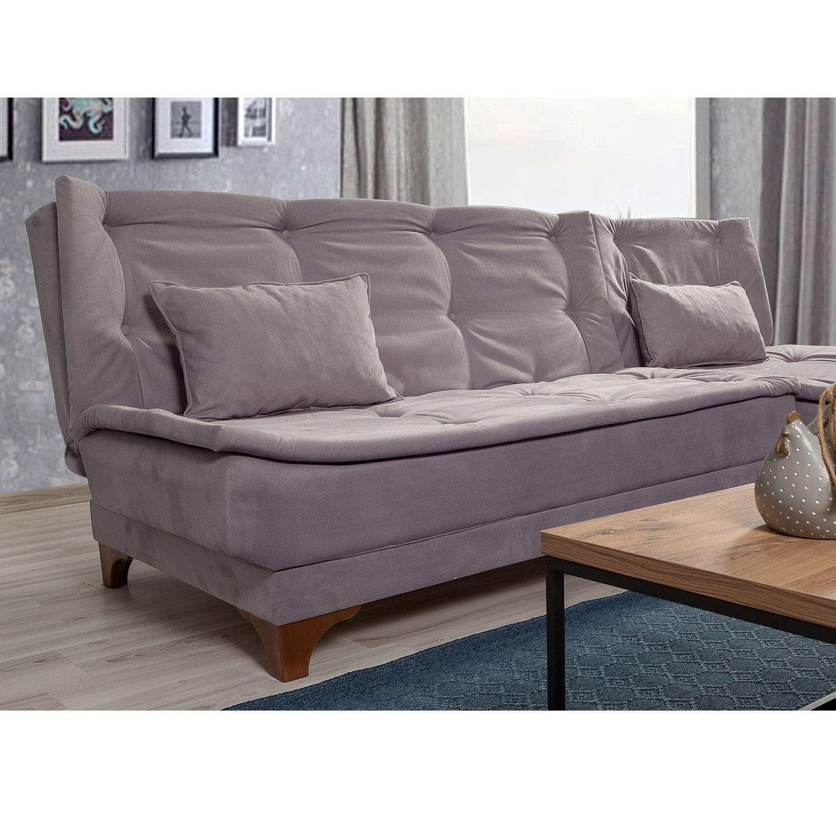 Canapea extensibilă de colț Kelebek Dreapta, Diverse culori, 225x160x86 cm - Verde | SKU: 867UNQ1422 | Canapea extensibilă de colț Kelebek Dreapta, 225x160x86 cm, varianta Verde, produs pentru amenajarea locuinței, disponibil online în România la CasaMob
